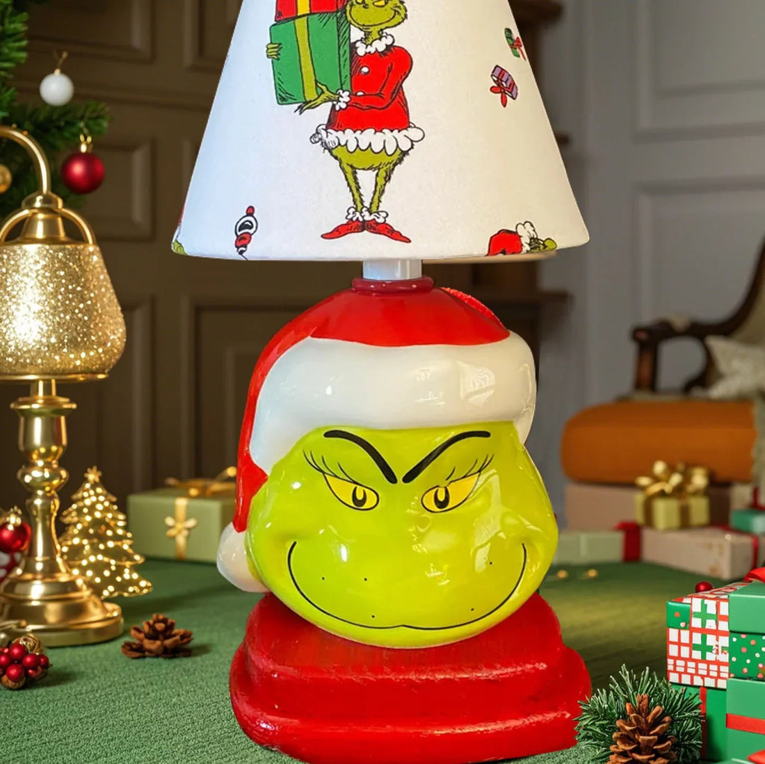 Bring Holiday Mischief to Your Space: The Grinch Christmas Table Lamp