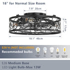 18-inch  Vintage Caged Ceiling Fan Light (Bulb Not Included) - view 3