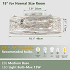18-inch  Vintage Caged Ceiling Fan Light (Bulb Not Included) - view 7